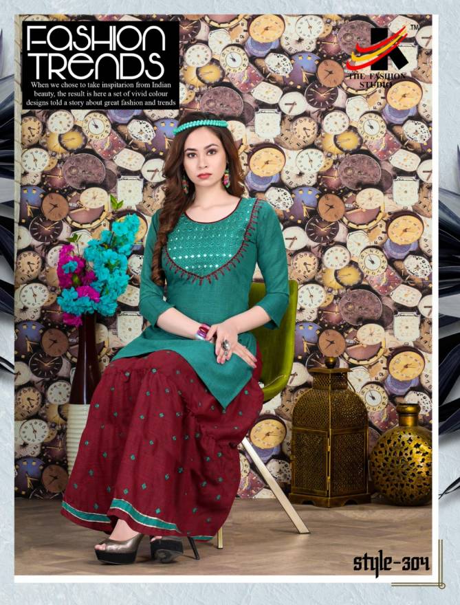 The Fashion Studio Classic 1  Rayon Skirt With Embroidery Work Premium Latest Fancy Designer Kurti With Skirt Collection